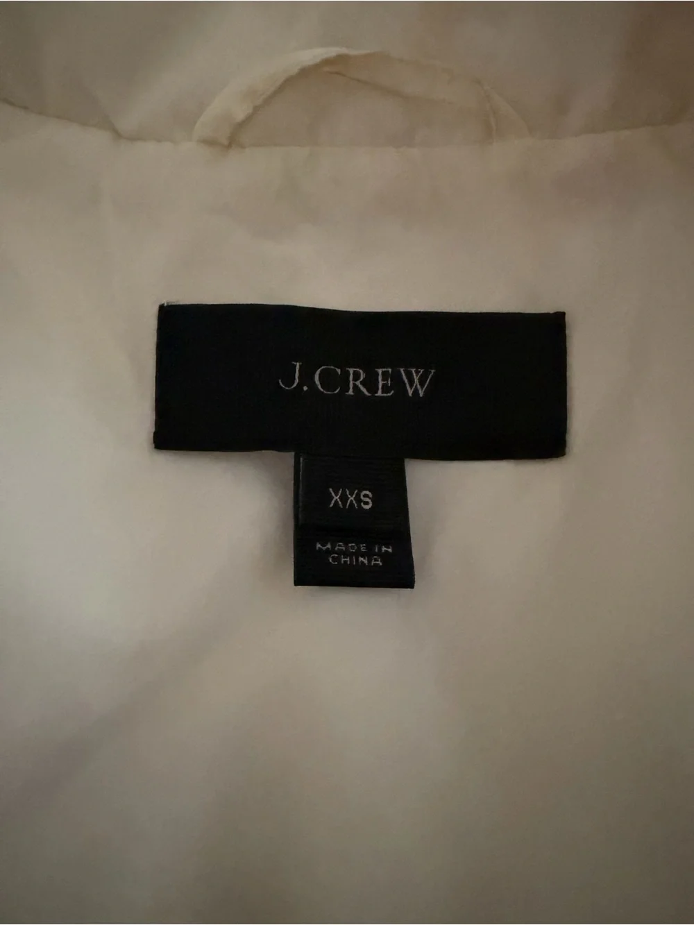 J. Crew Quilted Sleeveless Down Puffer Vest in Cream